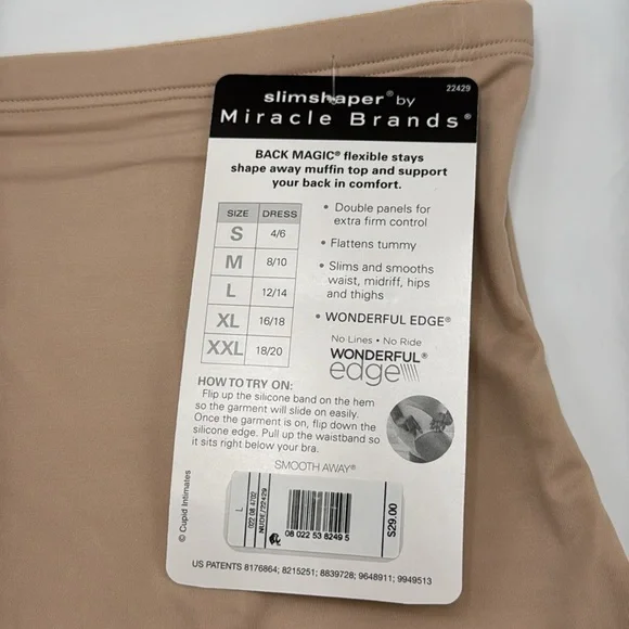 NWT Slim-Shaper by Miracle Brands Hi-Waist Thigh Slimmer - Size L (Nude) - Picture 6 of 12